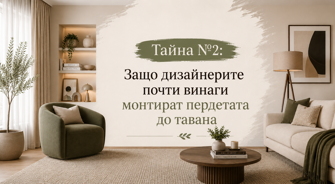 Тайна №2: Защо дизайнерите почти винаги монтират пердетата до тавана