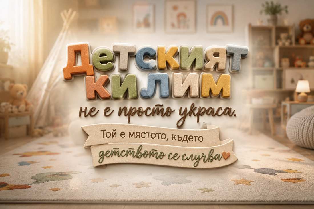 Детският килим не е просто украса. Той е мястото, където детството се случва.