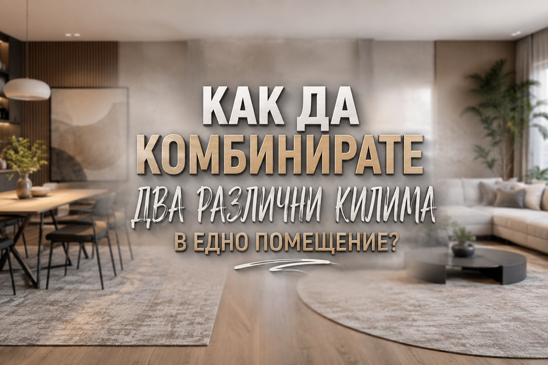 Как да комбинирате два различни килима в едно помещение?