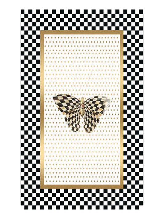 Килим за кухня с пеперуда и шахматен бордюр