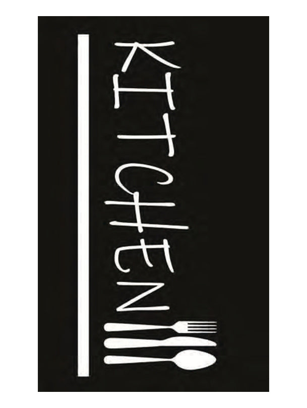 Кухненски килим KITCHEN в черно с модерен дизайн