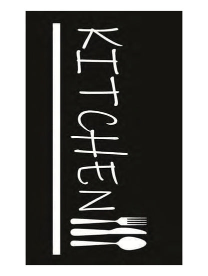 Кухненски килим KITCHEN в черно с модерен дизайн