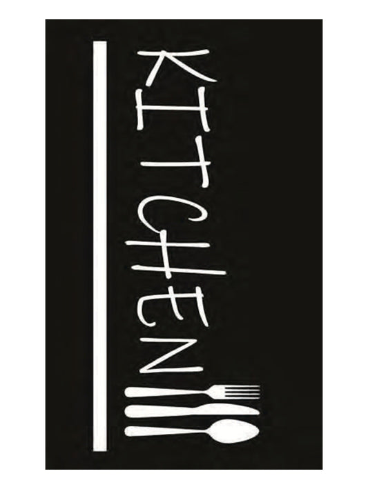 Кухненски килим KITCHEN в черно с модерен дизайн