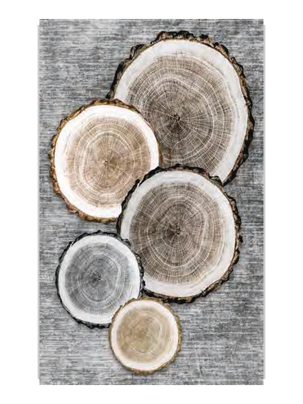 Килим за кухня в сиво с дървесен дизайн