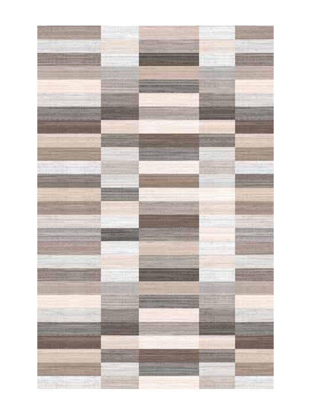 Модерен килим в бежово и кафяво с геометричен десен
