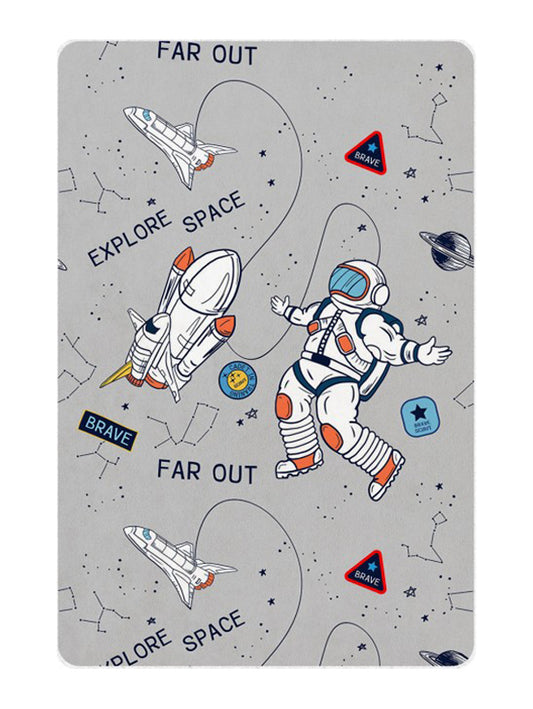 Килим за детска стая в сиво с космонавт - КОСМОС