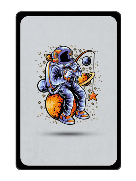 Килим с космонавт и планети – модерен сив килим за тийн стая