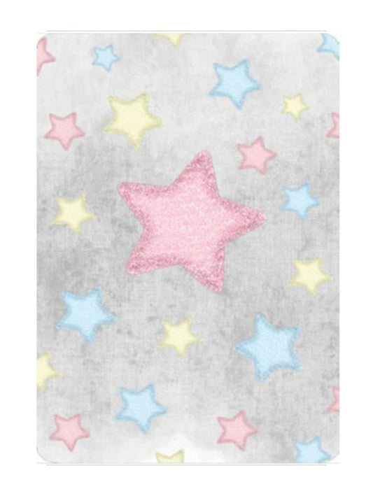 Детски килим със звезди в сиво, розово и синьо – килим за момиче и момче