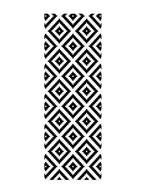Пътека в скандинавски стил с геометричен десен в бяло и черно