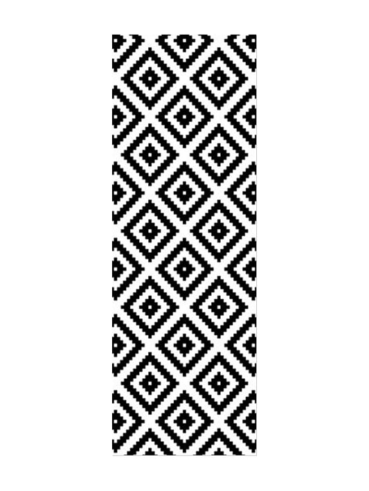 Пътека в скандинавски стил с геометричен десен в бяло и черно